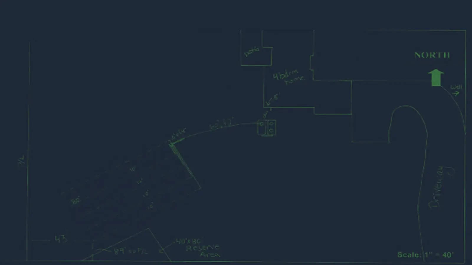 Example as-built septic drawing