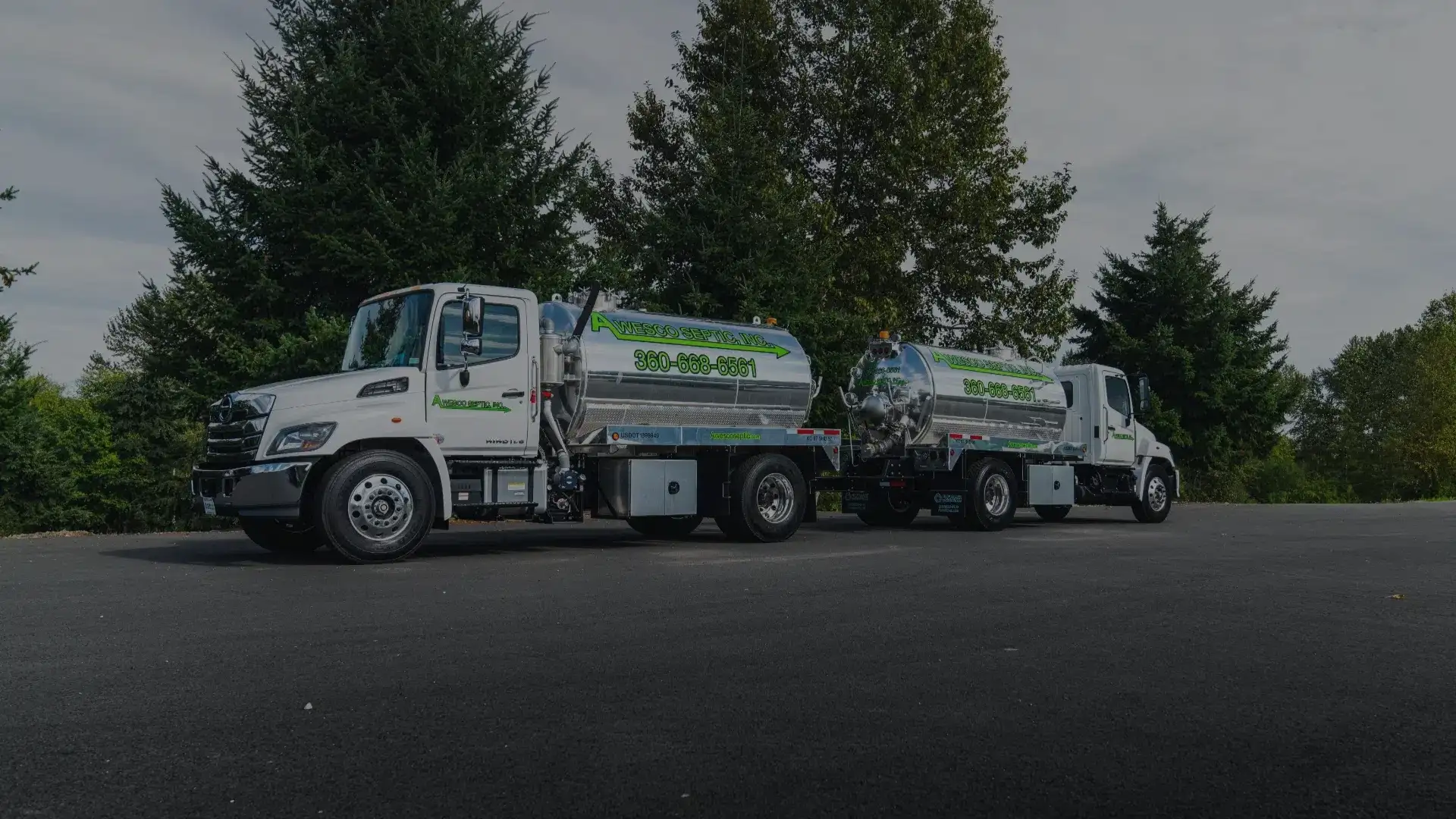 A Wesco septic pumping trucks ready for service